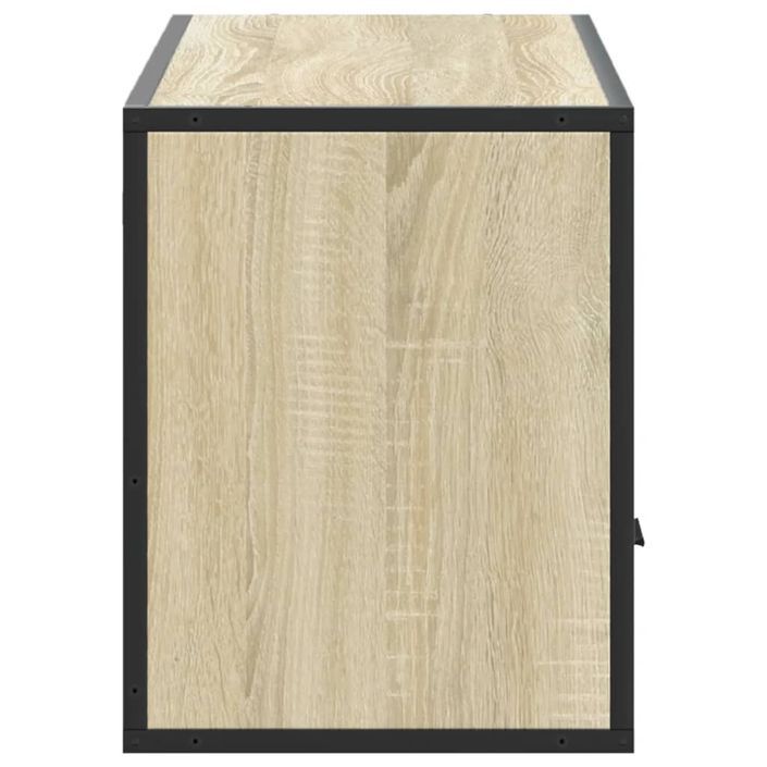 Meuble TV chêne sonoma 100x31x39,5cm bois d'ingénierie et métal - Photo n°5