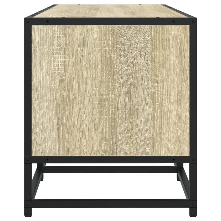 Meuble TV chêne sonoma 100x35x41 cm bois d'ingénierie et métal - Photo n°5