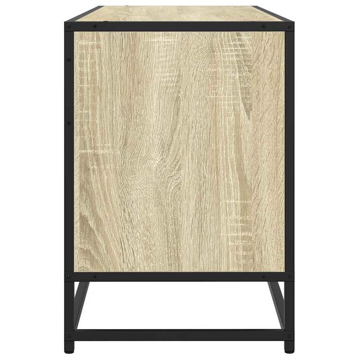 Meuble TV chêne sonoma 100x35x50 cm bois d'ingénierie et métal - Photo n°5