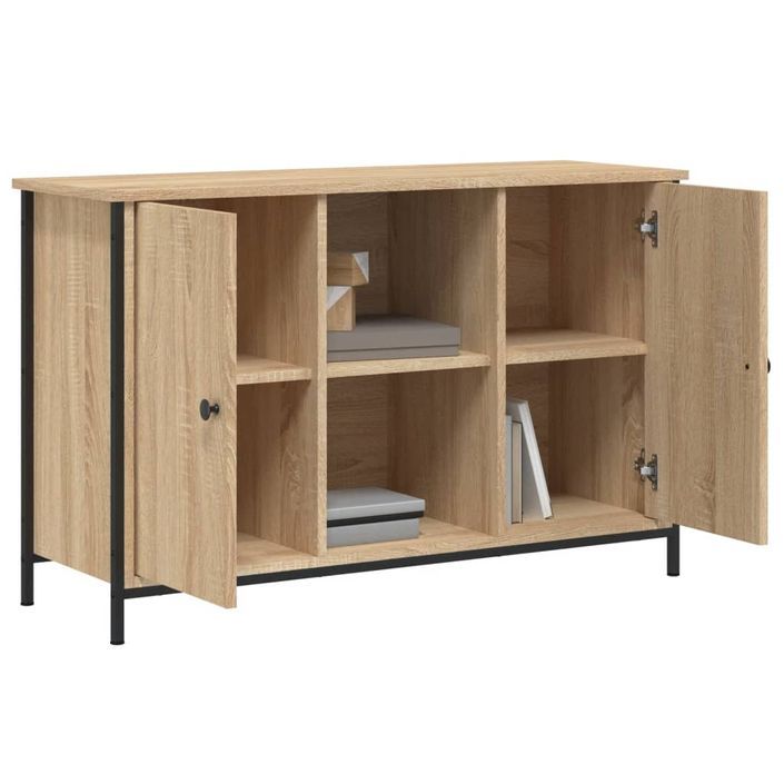 Meuble TV chêne sonoma 100x35x65 cm bois d'ingénierie - Photo n°4