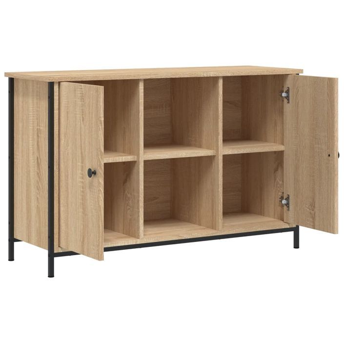 Meuble TV chêne sonoma 100x35x65 cm bois d'ingénierie - Photo n°6