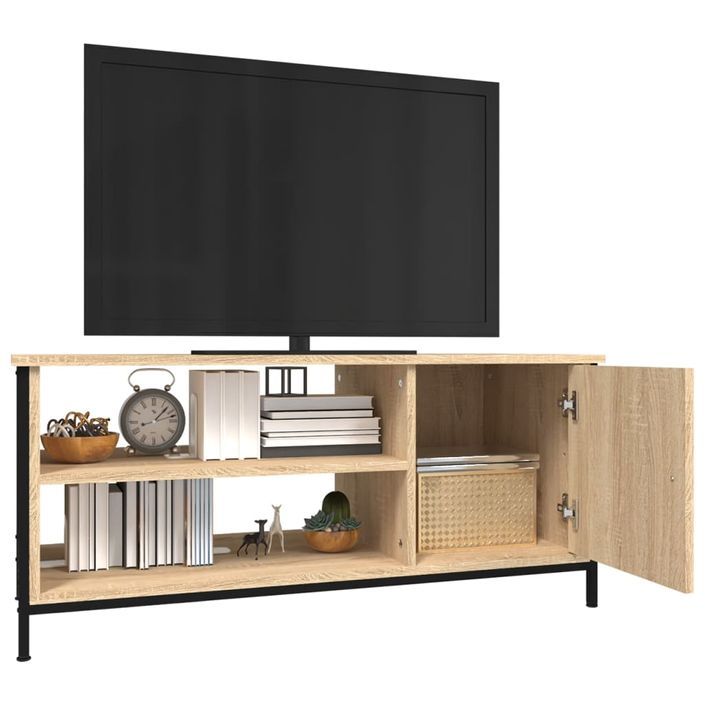 Meuble TV chêne sonoma 100x40x45 cm bois d'ingénierie - Photo n°4