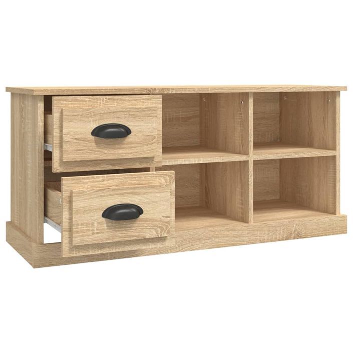 Meuble TV chêne sonoma 102x35,5x47,5 cm bois d'ingénierie - Photo n°7