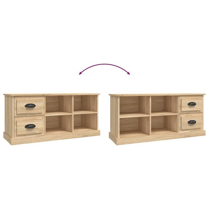 Meuble TV chêne sonoma 102x35,5x47,5 cm bois d'ingénierie - Photo n°9