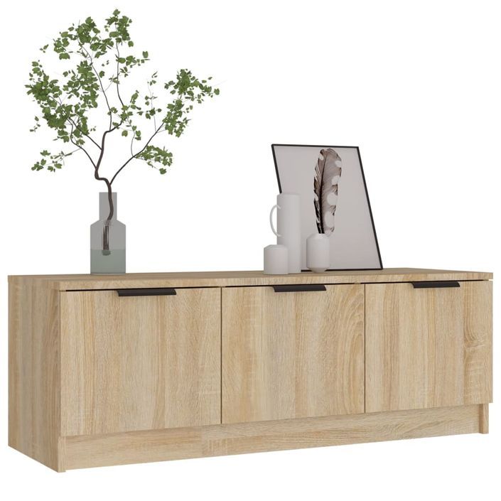 Meuble TV Chêne sonoma 102x35x36,5 cm Bois d'ingénierie - Photo n°3