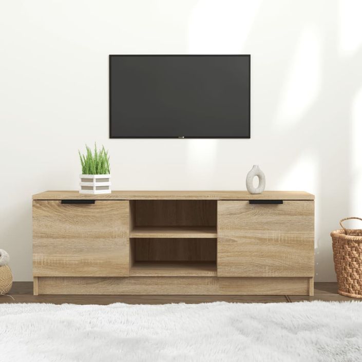 Meuble TV Chêne sonoma 102x35x36,5 cm Bois d'ingénierie - Photo n°1