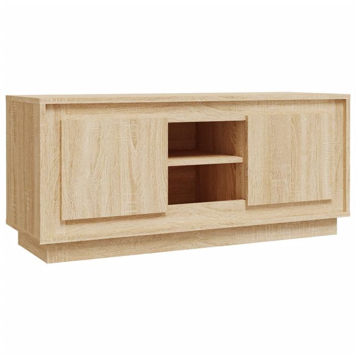 Meuble TV chêne sonoma 102x35x45 cm bois d'ingénierie - Photo n°1