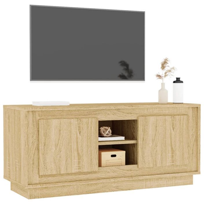 Meuble TV chêne sonoma 102x35x45 cm bois d'ingénierie - Photo n°4