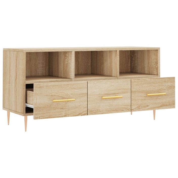 Meuble TV chêne sonoma 102x36x50 cm bois d'ingénierie - Photo n°6