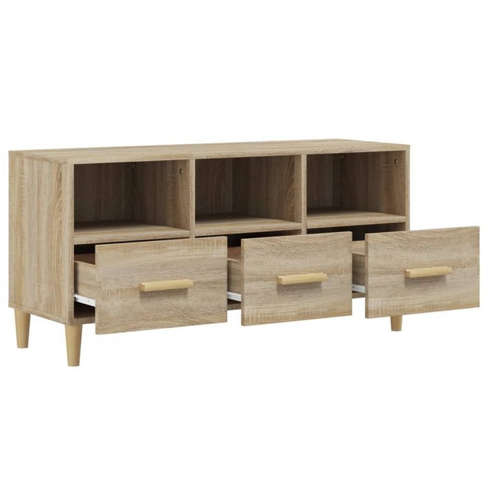 Meuble TV Chêne sonoma 102x36x50 cm Bois d'ingénierie - Photo n°7