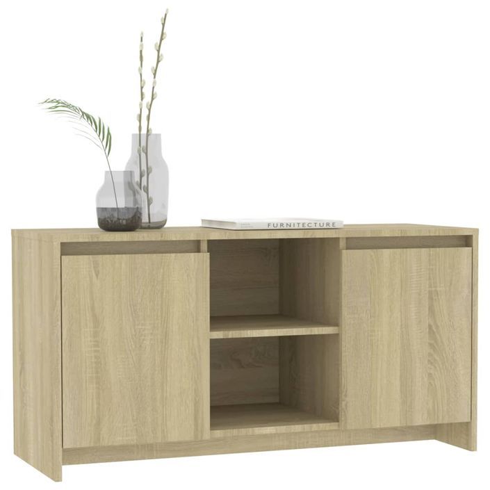 Meuble TV Chêne sonoma 102x37,5x52,5 cm Bois d'ingénierie - Photo n°6