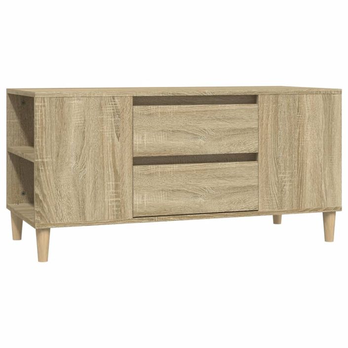 Meuble TV Chêne sonoma 102x44,5x50 cm Bois d'ingénierie - Photo n°1