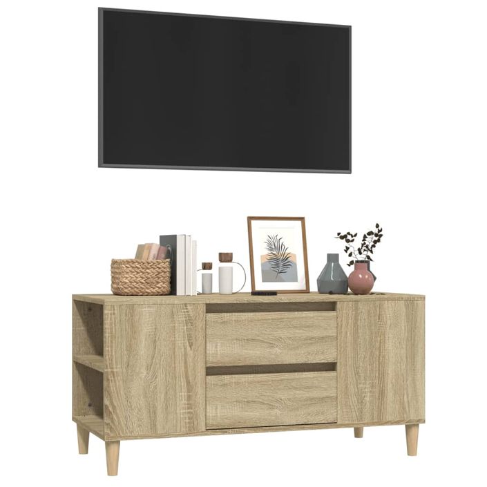 Meuble TV Chêne sonoma 102x44,5x50 cm Bois d'ingénierie - Photo n°4