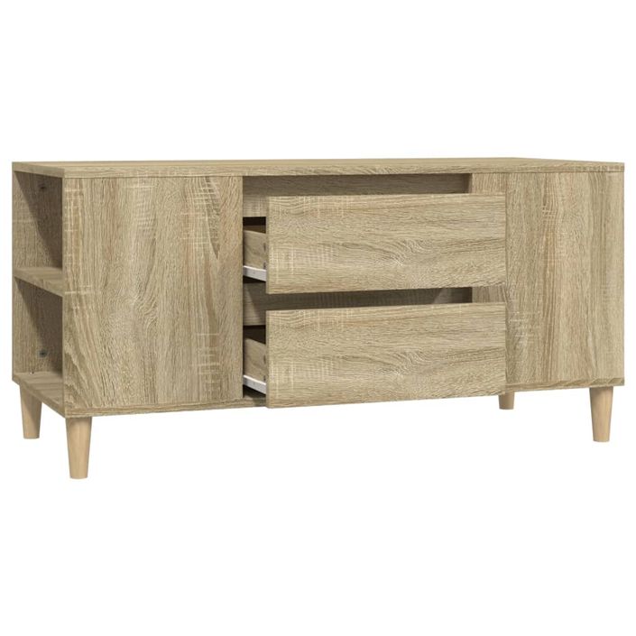 Meuble TV Chêne sonoma 102x44,5x50 cm Bois d'ingénierie - Photo n°6