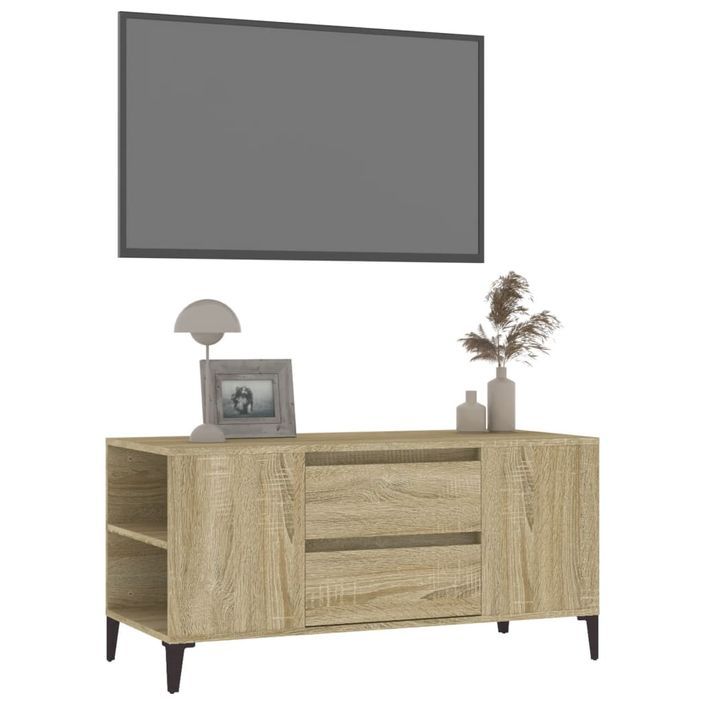 Meuble TV Chêne sonoma 102x44,5x50 cm Bois d'ingénierie - Photo n°4