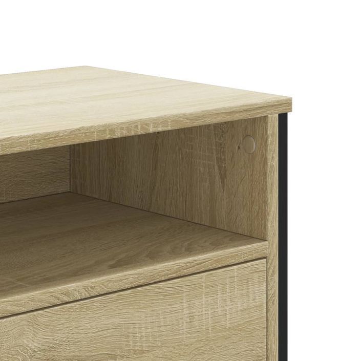 Meuble TV chêne sonoma 122x34x41 cm bois d'ingénierie - Photo n°8