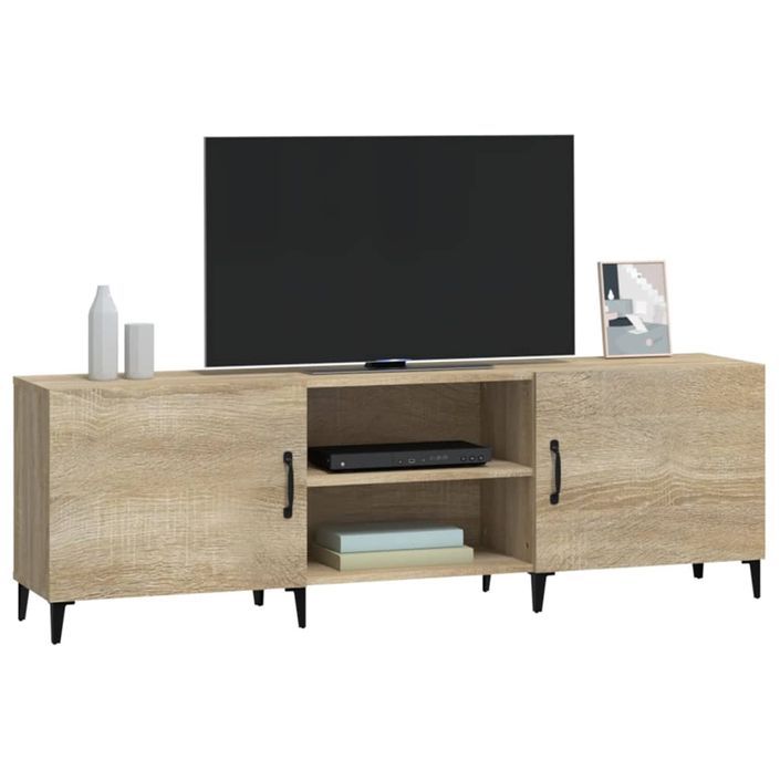 Meuble TV chêne sonoma 150x30x50 cm bois d'ingénierie - Photo n°4