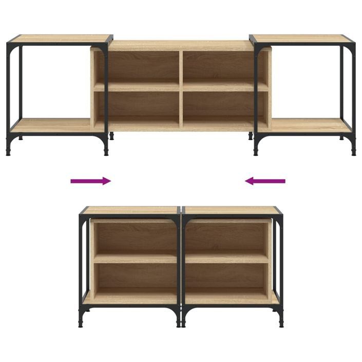 Meuble TV chêne sonoma 153x37x50 cm bois d'ingénierie - Photo n°7