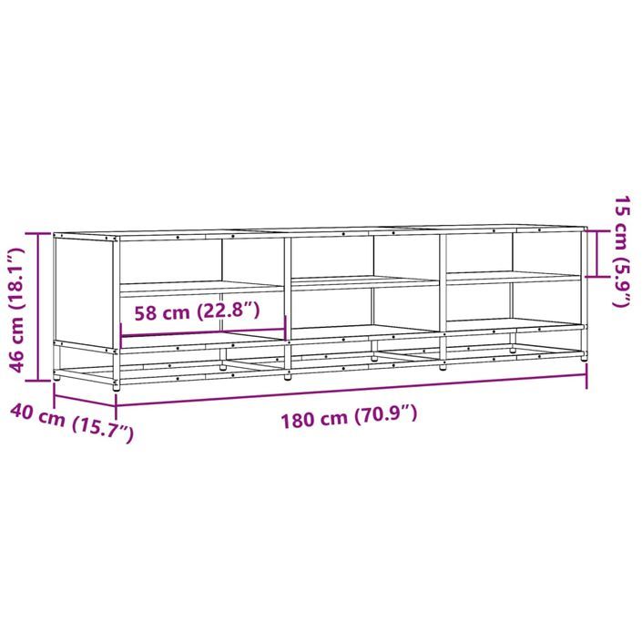 Meuble TV chêne sonoma 180x40x46 cm bois d'ingénierie - Photo n°9