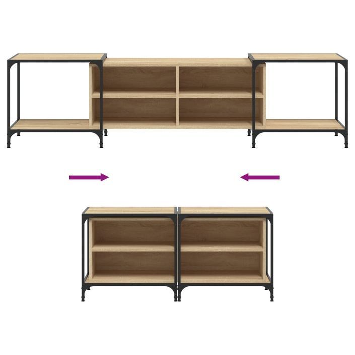 Meuble TV chêne sonoma 203x37x50 cm bois d'ingénierie - Photo n°7