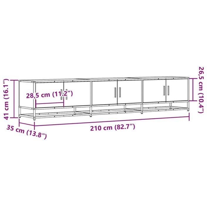 Meuble TV chêne sonoma 210x35x41 cm bois d'ingénierie - Photo n°10