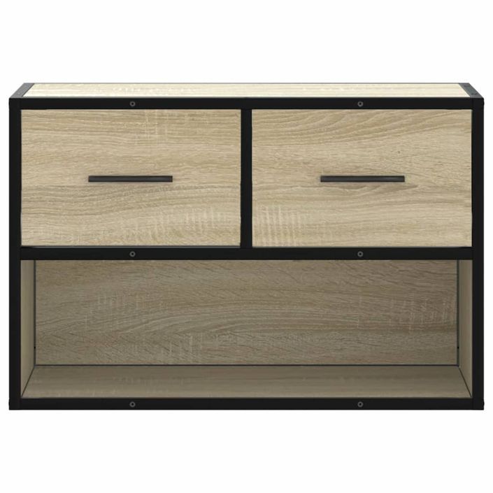 Meuble TV chêne sonoma 60x31x39,5 cm bois d'ingénierie et métal - Photo n°4