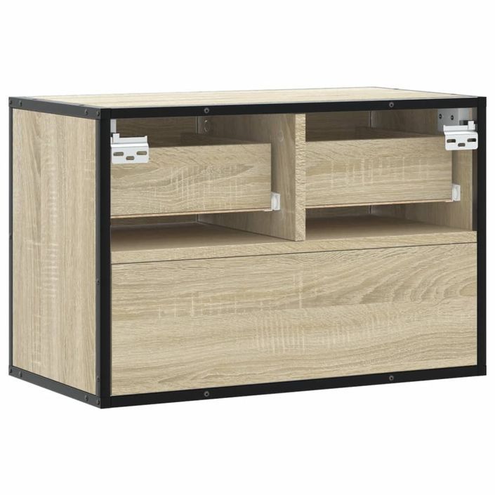 Meuble TV chêne sonoma 60x31x39,5 cm bois d'ingénierie et métal - Photo n°6