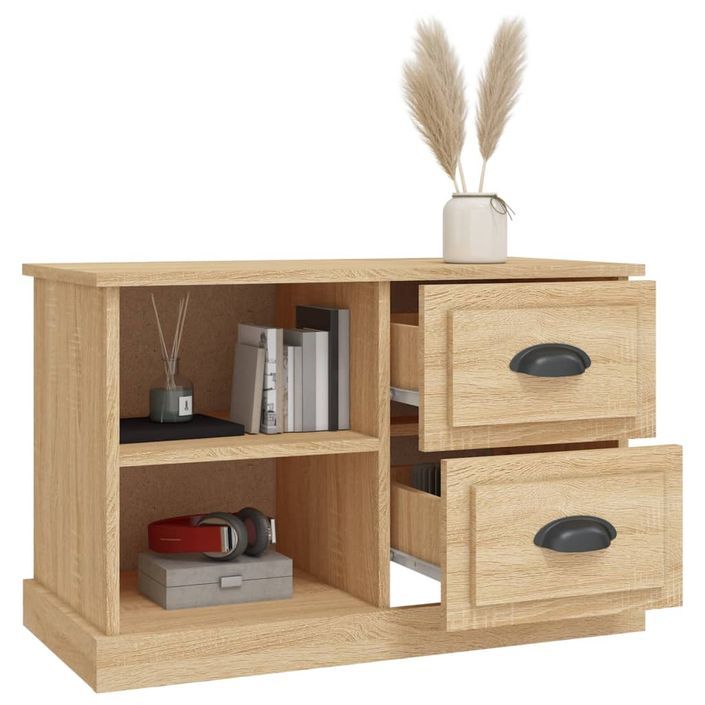 Meuble TV chêne sonoma 73x35,5x47,5 cm bois d'ingénierie - Photo n°5