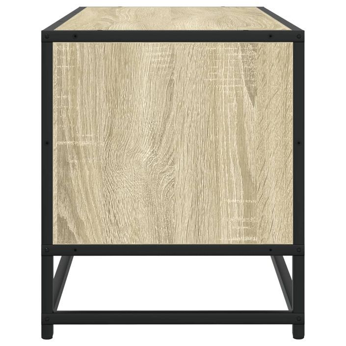 Meuble TV chêne sonoma 80x34,5x40 cm bois d'ingénierie et métal - Photo n°5