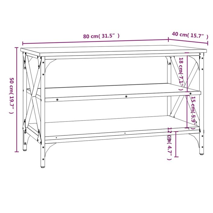 Meuble TV Chêne sonoma 80x40x50 cm Bois d'ingénierie - Photo n°9