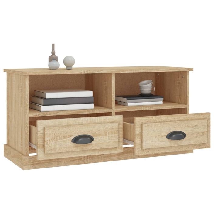 Meuble TV chêne sonoma 93x35,5x45 cm bois d'ingénierie - Photo n°5