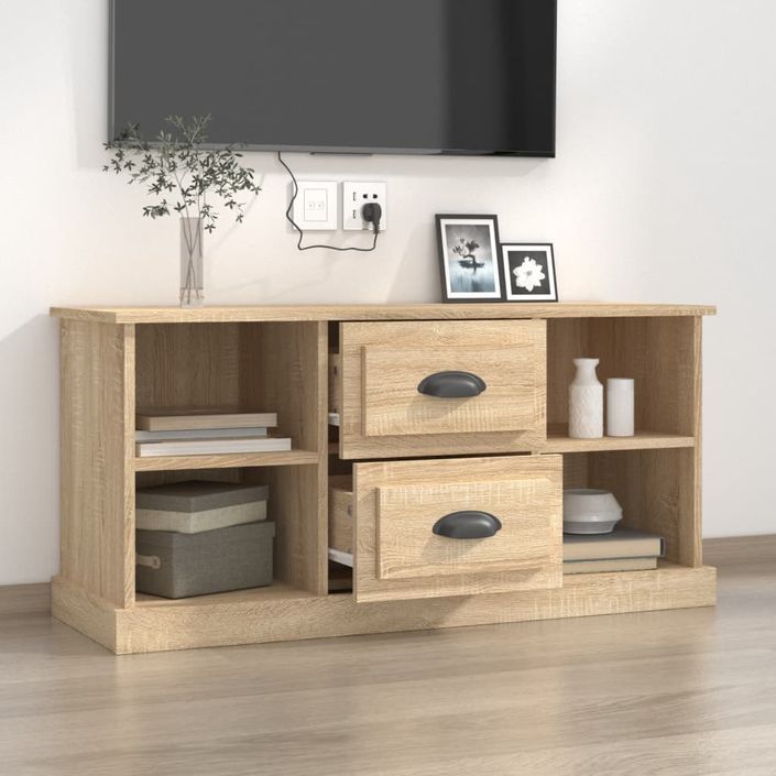 Meuble TV chêne sonoma 99,5x35,5x48 cm bois d'ingénierie - Photo n°3