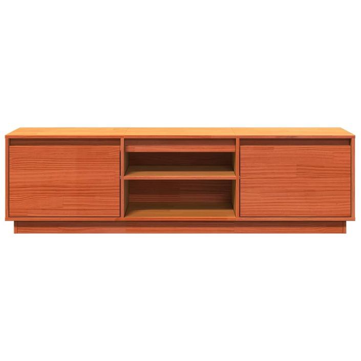 Meuble TV cire marron 140x35x40 cm bois pin massif - Photo n°6