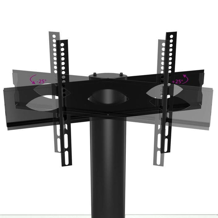 Meuble TV d'angle 3 niveaux pour 32-70 pouces noir et argenté - Photo n°8