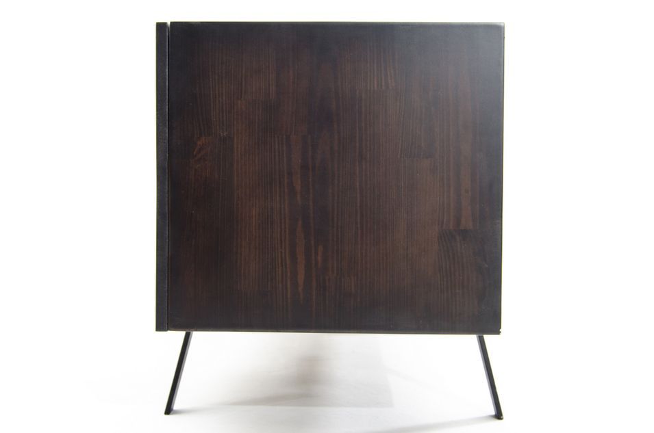 Meuble TV design en bois massif vernis mat marron Faker 185 cm - Photo n°6