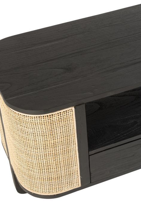 Meuble TV en bois noir exotique Gigi L 140 cm - Photo n°8