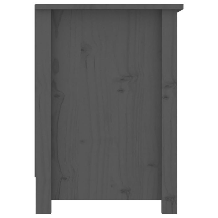 Meuble TV Gris 103x36,5x52 cm Bois de pin massif - Photo n°5