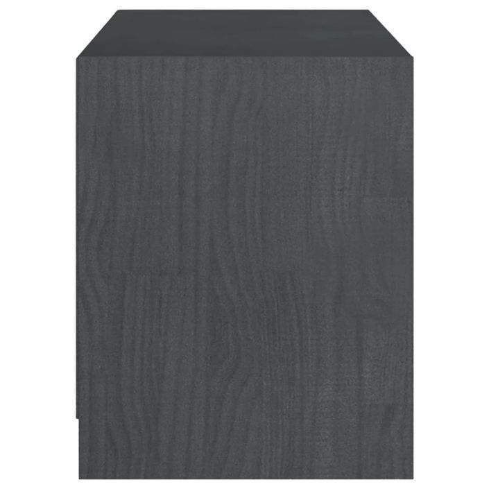 Meuble TV Gris 104x33x41 cm Bois de pin massif - Photo n°6