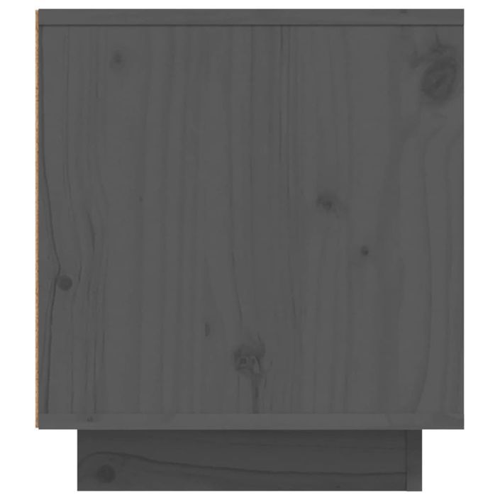 Meuble TV Gris 110x35x40,5 cm Bois de pin massif - Photo n°8