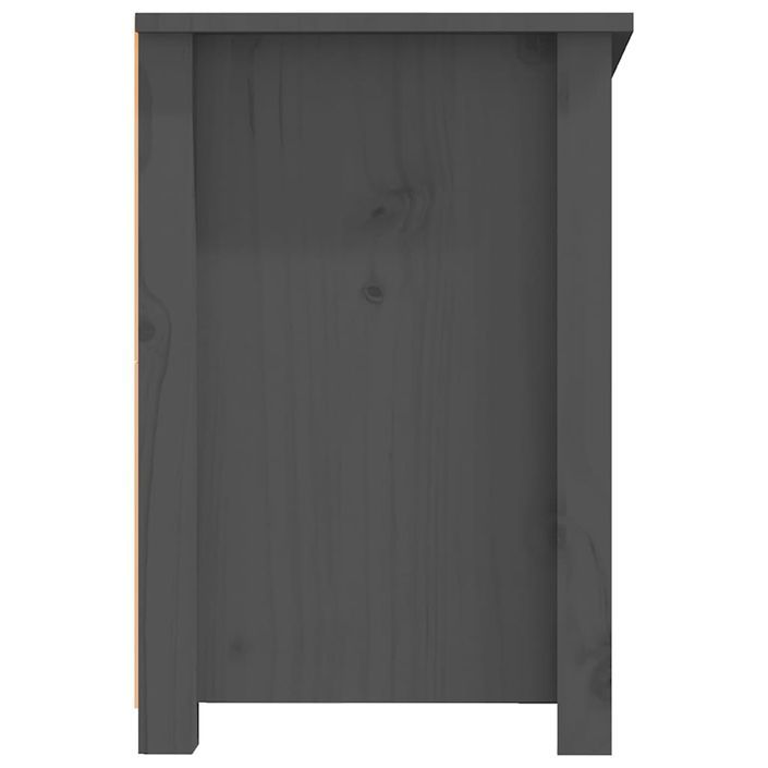 Meuble TV Gris 114x35x52 cm Bois de pin massif - Photo n°8