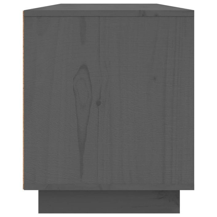 Meuble TV Gris 156x37x45 cm Bois de pin massif - Photo n°8