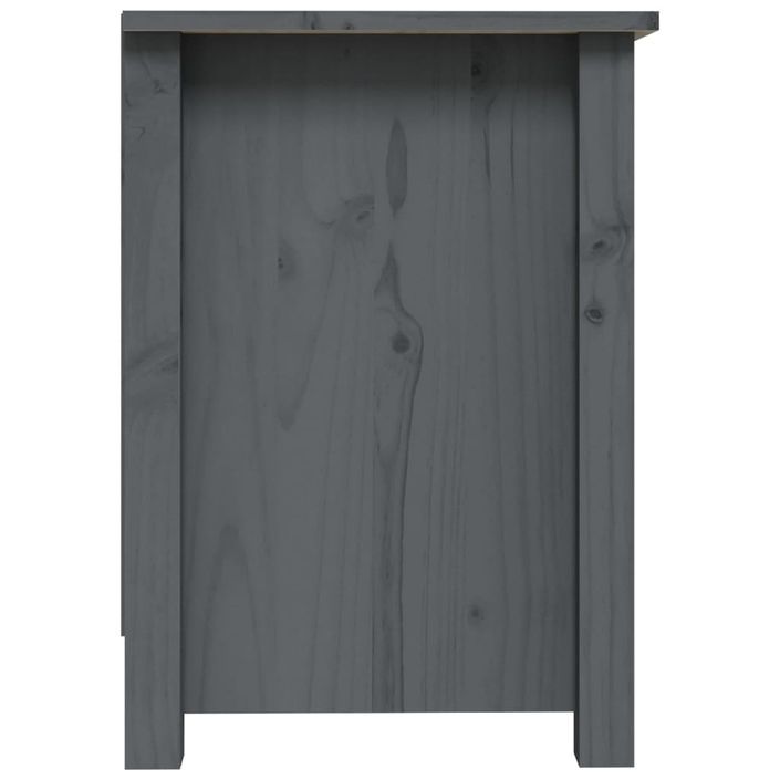 Meuble TV Gris 70x36,5x52 cm Bois de pin massif - Photo n°8