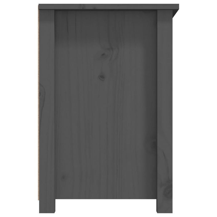 Meuble TV Gris 79x35x52 cm Bois de pin massif - Photo n°8