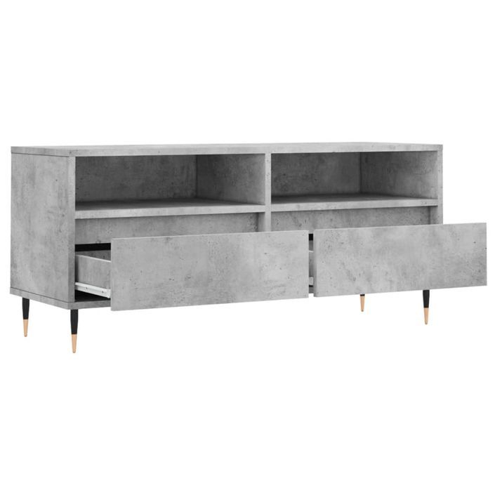 Meuble TV gris béton 100x34,5x44,5 cm bois d'ingénierie - Photo n°6