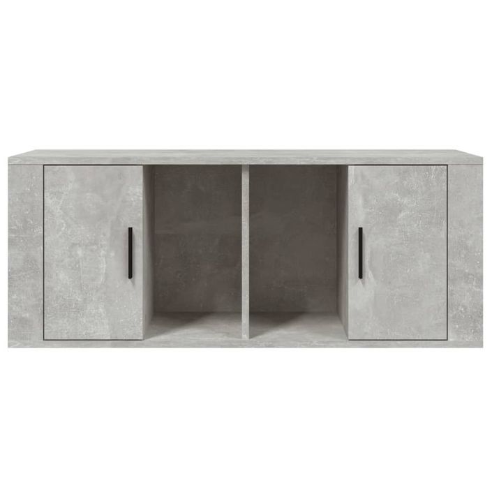 Meuble TV Gris béton 100x35x40 cm Bois d'ingénierie - Photo n°5