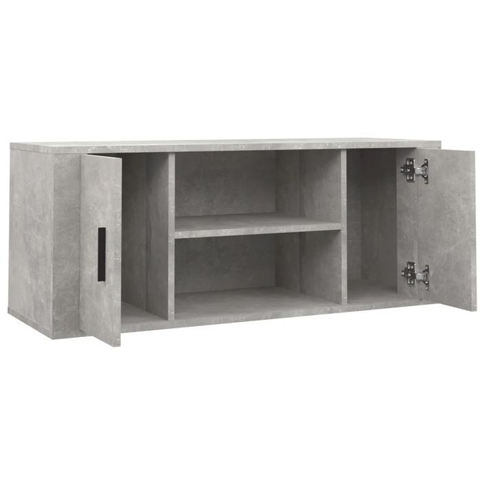 Meuble TV Gris béton 100x35x40 cm Bois d'ingénierie - Photo n°4