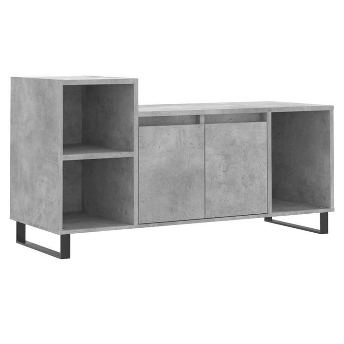 Meuble TV Gris béton 100x35x55 cm Bois d'ingénierie - Photo n°1