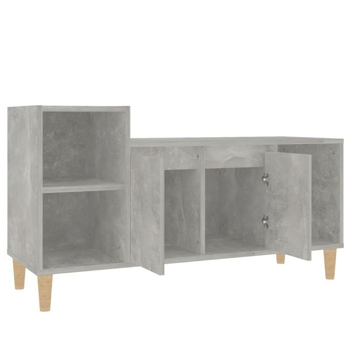 Meuble TV Gris béton 100x35x55 cm Bois d'ingénierie - Photo n°5