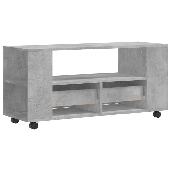 Meuble TV gris béton 102x34,5x43 cm bois d'ingénierie - Photo n°8