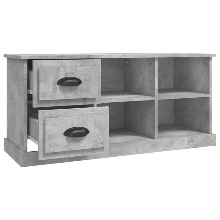 Meuble TV gris béton 102x35,5x47,5 cm bois d'ingénierie - Photo n°7